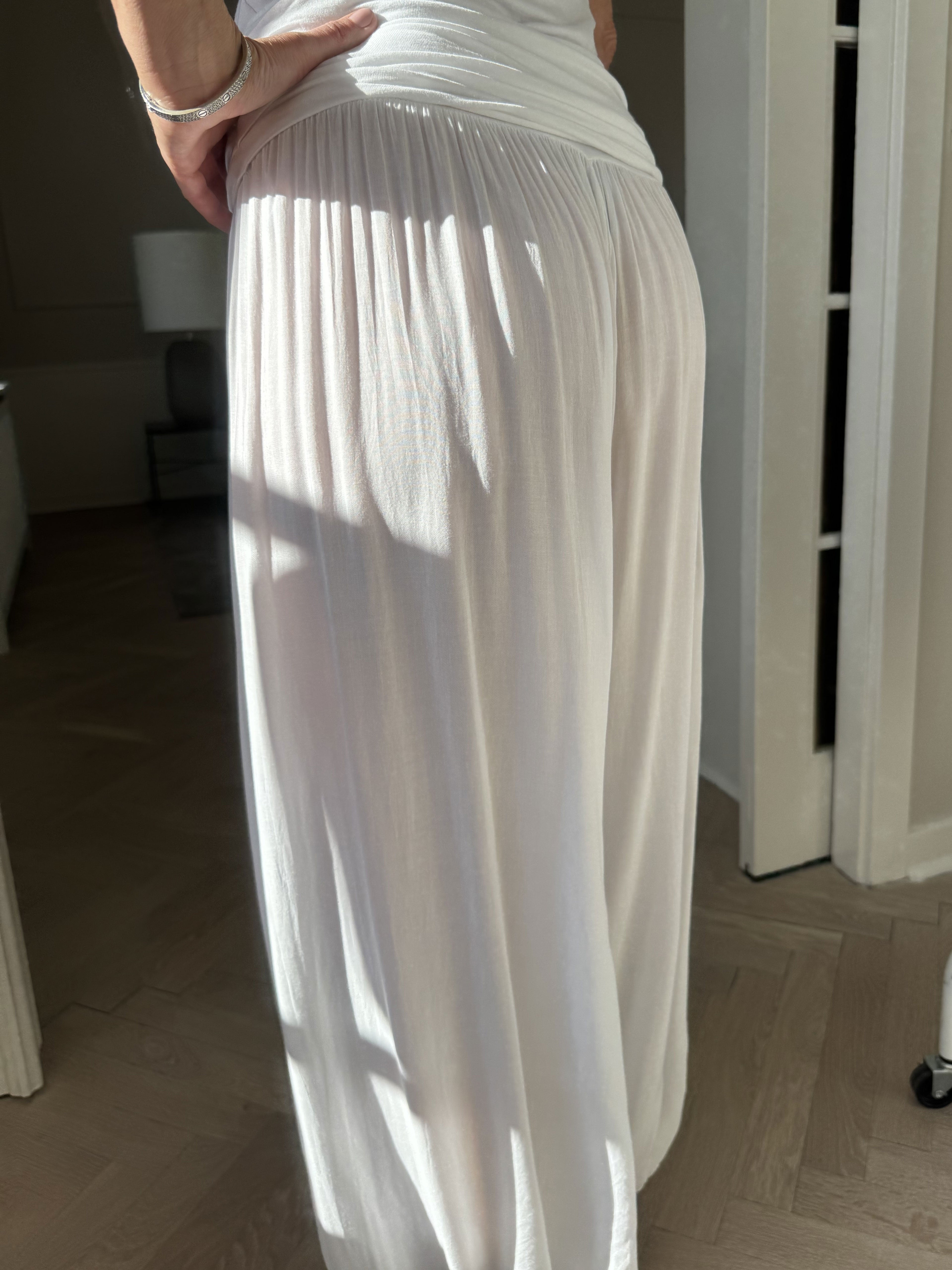 Drew - Ensfarvet boheme bukser i let viskose